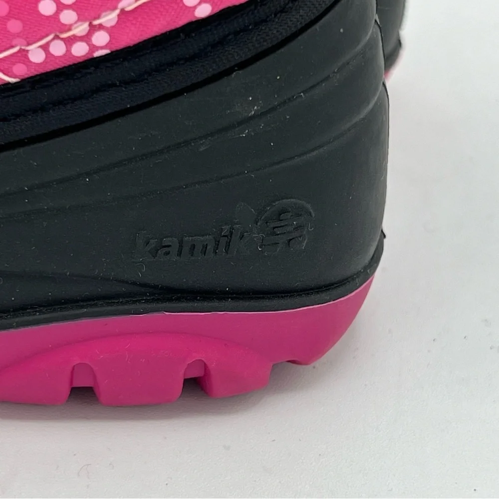 Kamik Snowbug Pink Black Winter Fur Lined Snow‎ Boots Toddler Girls Sz 5 EUC